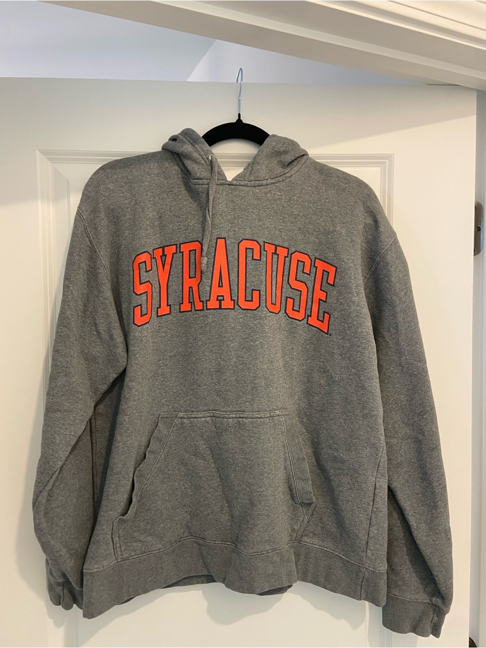 Syracuse Gray Hooded Sweatshirt with Orange Lettering